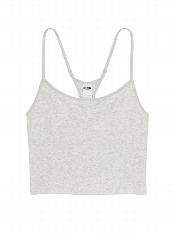 Grey Victoria Secret Heather Stone Cotton Jersey Tops | GMLNK7046