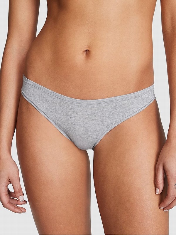 Grey Victoria Secret Medium Heather Bikini Cotton Underwear | TIPQB6809