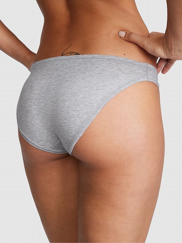 Grey Victoria Secret Medium Heather Bikini Cotton Underwear | TIPQB6809