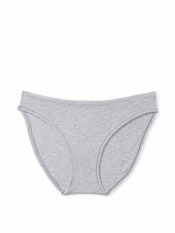 Grey Victoria Secret Medium Heather Bikini Cotton Underwear | TIPQB6809