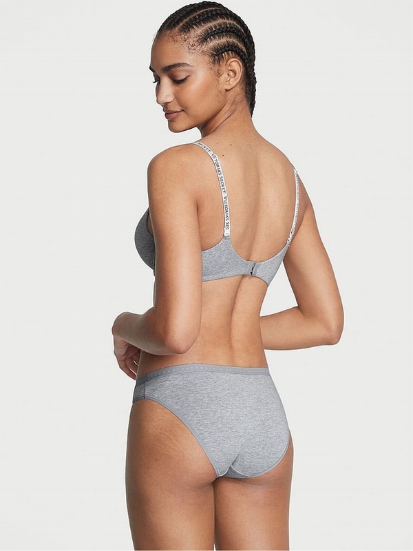 Grey Victoria Secret Medium Heather Bikini Underwear | AYUMJ4516