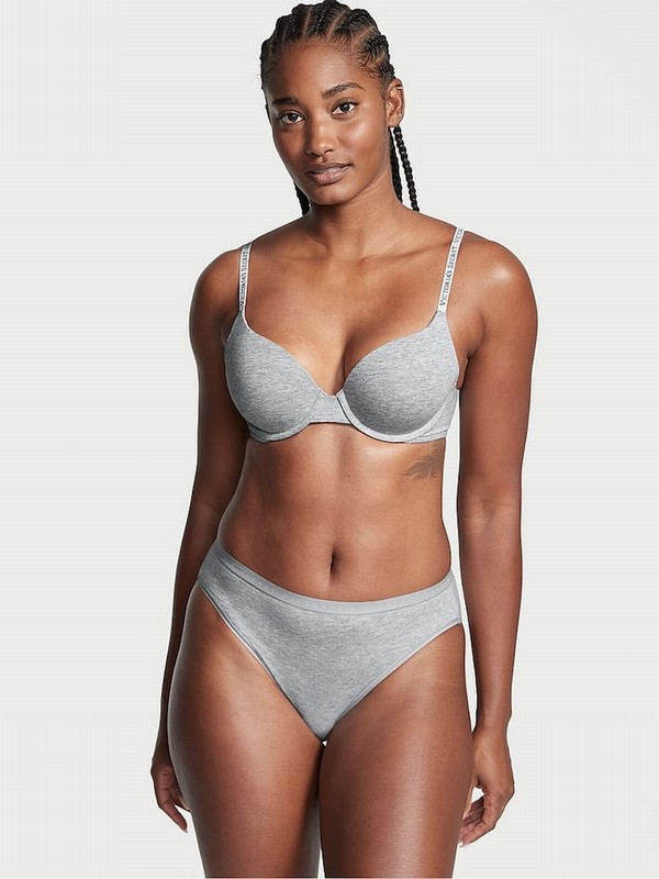 Grey Victoria Secret Medium Heather Brief Underwear | WZUBH5810