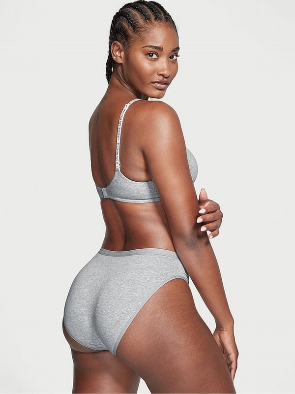 Grey Victoria Secret Medium Heather Brief Underwear | WZUBH5810