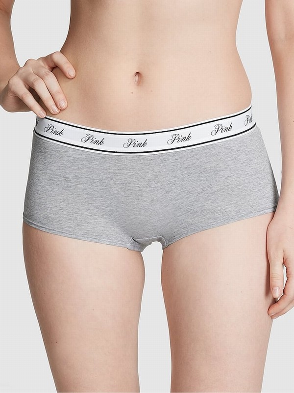 Grey Victoria Secret Medium Heather Cotton Logo Underwear | ARDMV3861
