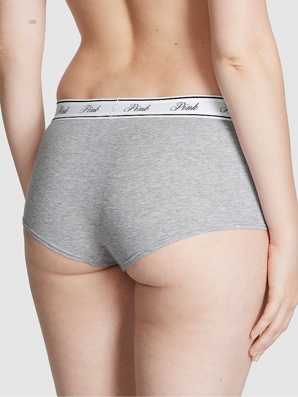 Grey Victoria Secret Medium Heather Cotton Logo Underwear | ARDMV3861