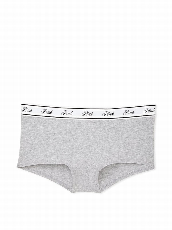 Grey Victoria Secret Medium Heather Cotton Logo Underwear | ARDMV3861