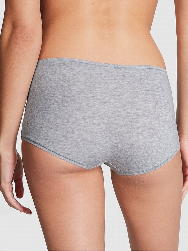 Grey Victoria Secret Medium Heather Cotton Boyshort Underwear | VERWH5417