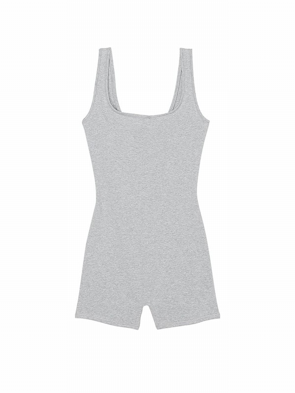 Grey Victoria Secret Medium Heather Cotton Jumpsuit | HQCXN7802