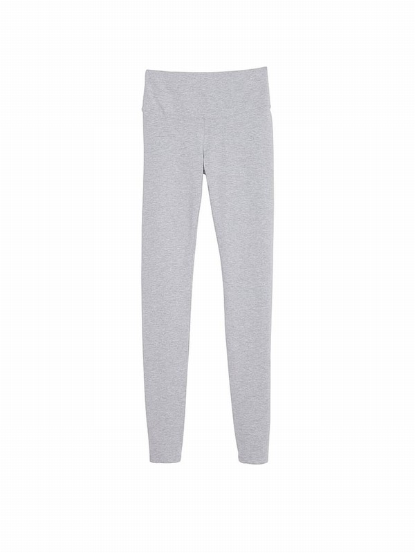 Grey Victoria Secret Medium Heather Cotton Leggings | TQGDW1540