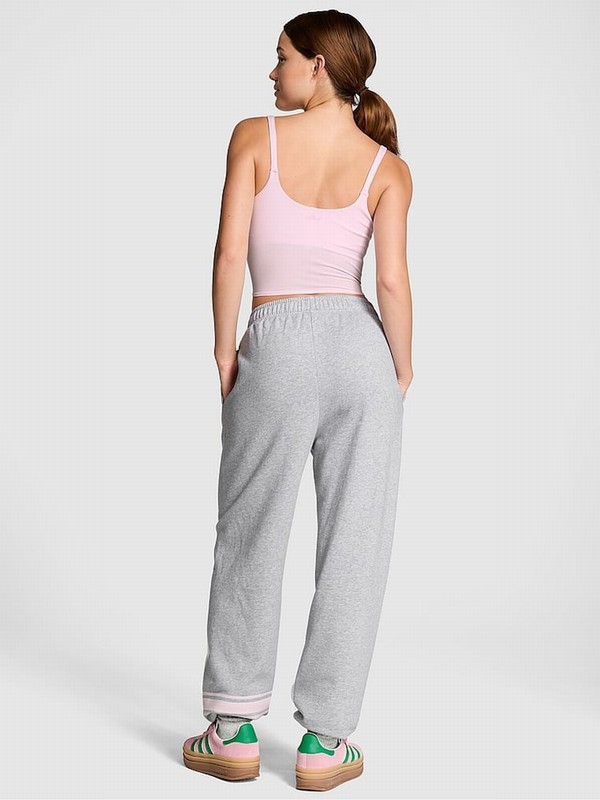 Grey Victoria Secret Medium Heather Cuffed Fleece Joggers | UWJZX9867