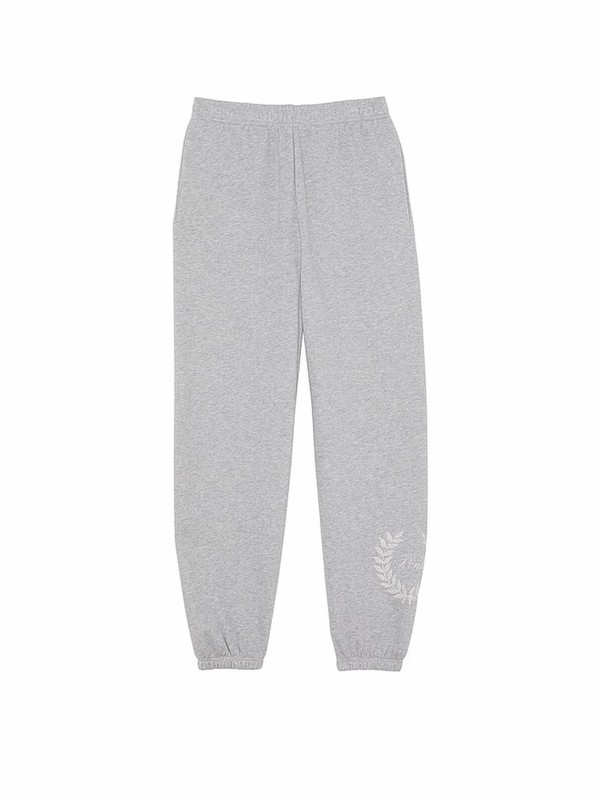 Grey Victoria Secret Medium Heather Cuffed Diamante Fleece Joggers | FJKSO8145