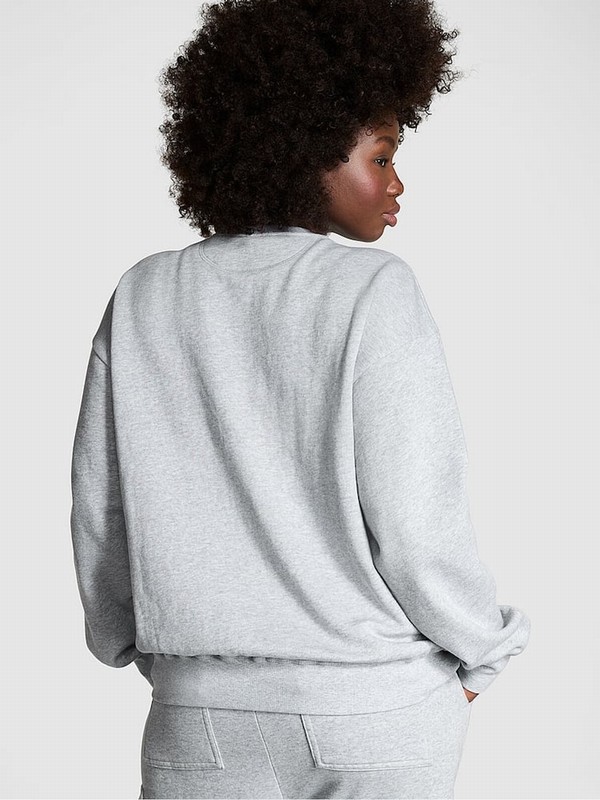 Grey Victoria Secret Medium Heather Fleece Sweatshirts | XFCUZ8294