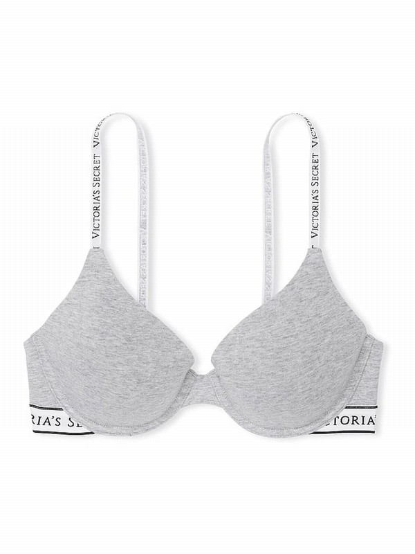 Grey Victoria Secret Medium Heather Full Cup Lightly Lined Bras | DWYLJ1735