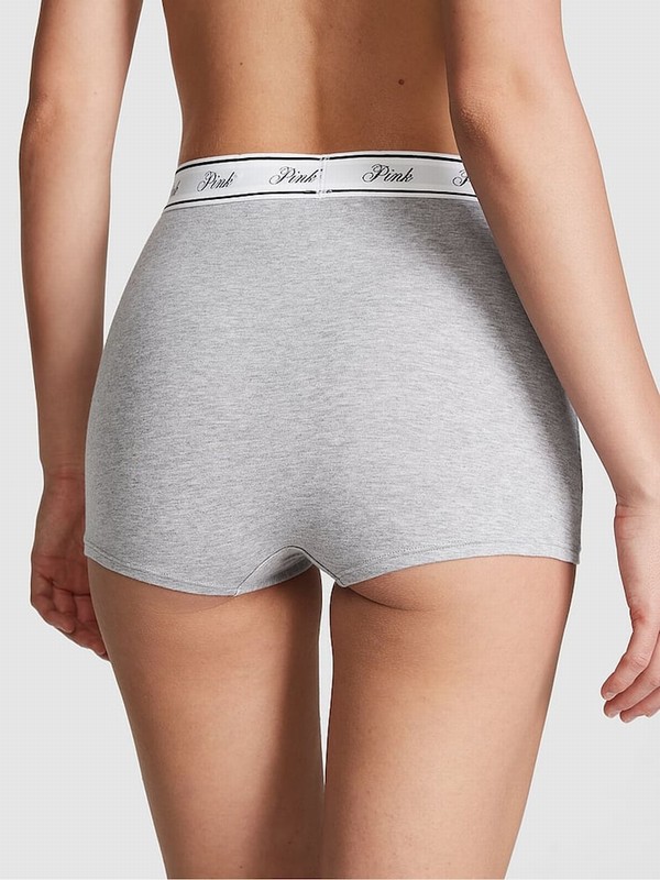 Grey Victoria Secret Medium Heather High Waist Cotton Logo Underwear | KEZDM3702