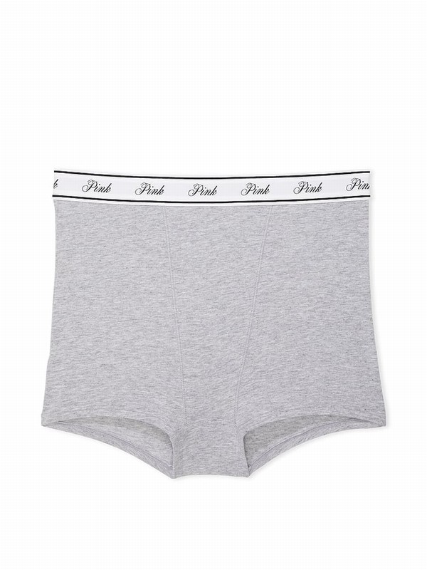 Grey Victoria Secret Medium Heather High Waist Cotton Logo Underwear | KEZDM3702