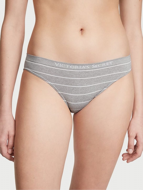 Grey Victoria Secret Medium Heather Logo Bikini Underwear | SIAKZ9473