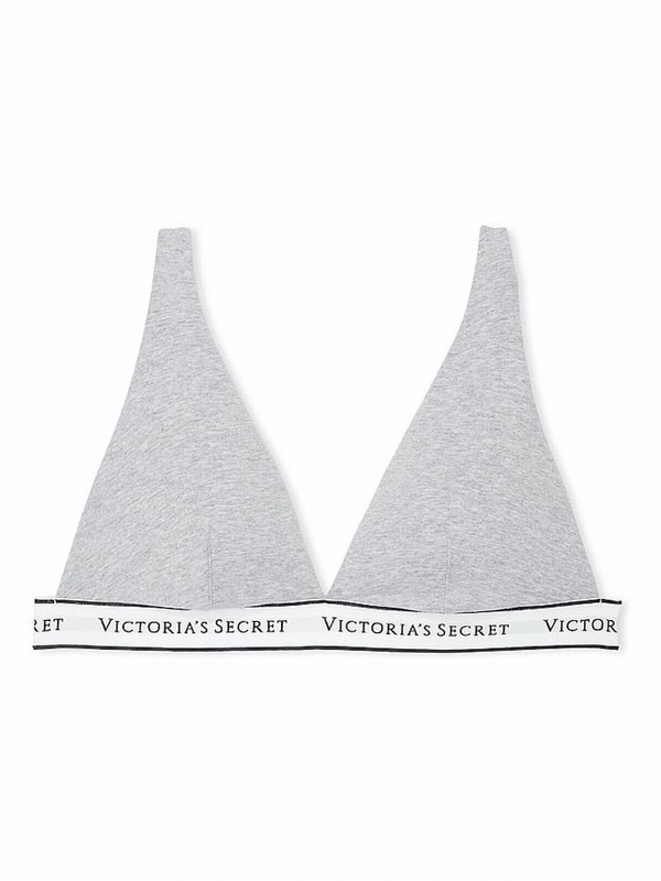 Grey Victoria Secret Medium Heather Logolette Bras | BKNEO2459