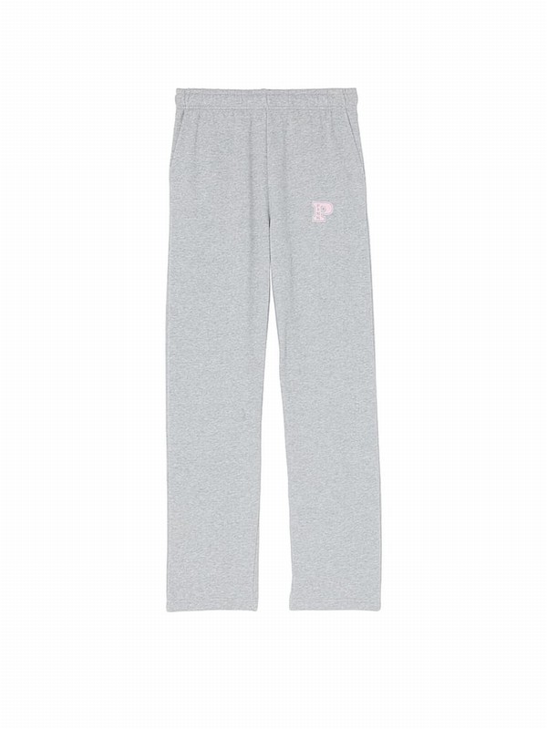 Grey Victoria Secret Medium Heather Straight Leg Fleece Joggers | BXNVJ3948