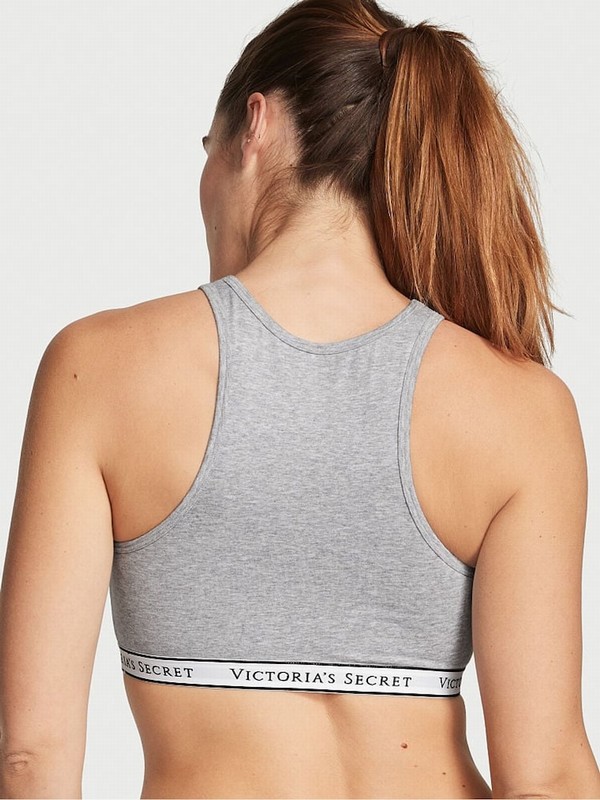 Grey Victoria Secret Medium Heatherlette Low Impact Bras | WBOSX7589