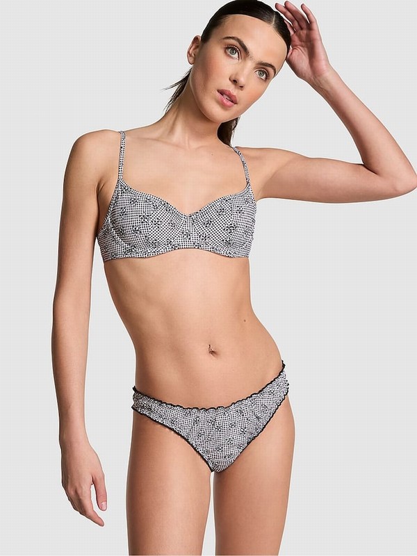 Grey Victoria Secret Midnight Meadow Frankies Hudson Bikini Bottom | FNQGW1892