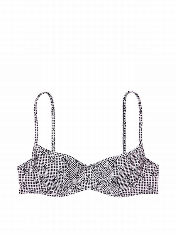 Grey Victoria Secret Midnight Meadow Frankies Buttercup Scoop Bikini Top | PLHYJ3108