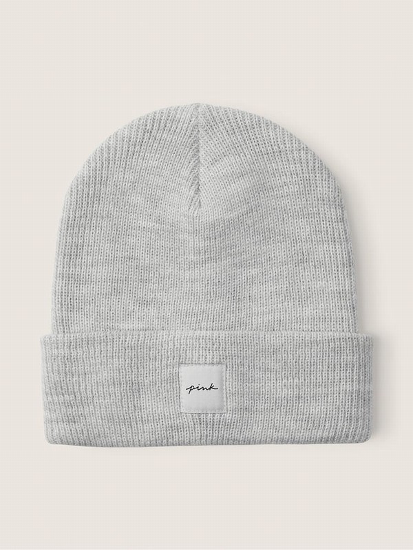 Grey Victoria Secret Rib Beanie Hats | OGPCK3652