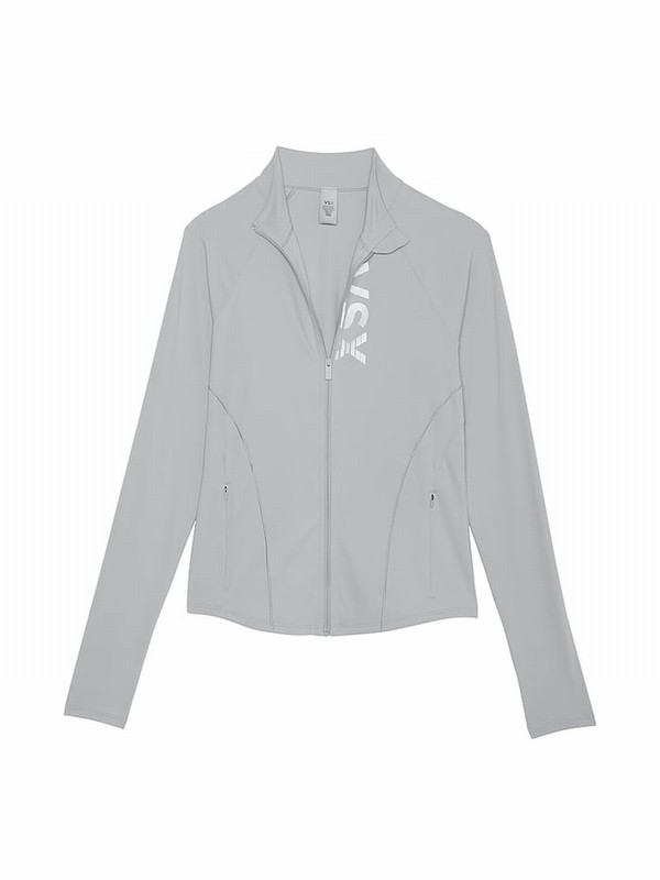 Grey Victoria Secret Starstruck Full Zip VSX Elevate™ Jackets | HATYQ6482