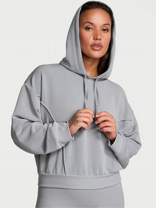 Grey Victoria Secret Starstruck VSX Featherweight Knit Hoodie | ALPQU3560