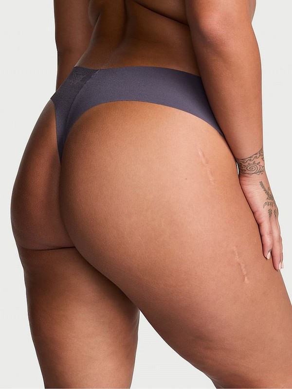 Grey Victoria Secret Tornado Lace Waist Thong Underwear | OZCRA6549