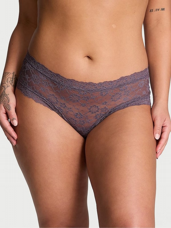 Grey Victoria Secret Tornado Sequins Cheeky Underwear | STLFC8162