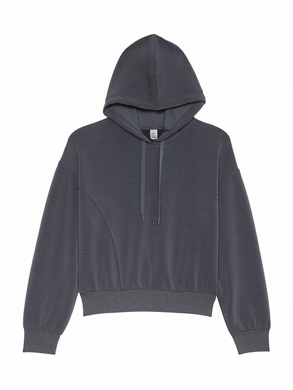 Grey Victoria Secret VSX Featherweight Knit Hoodie | WNGIV1736