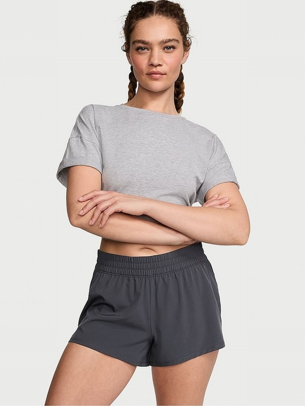 Grey / Black Victoria Secret Onyx Running Shorts | EZSHI1486