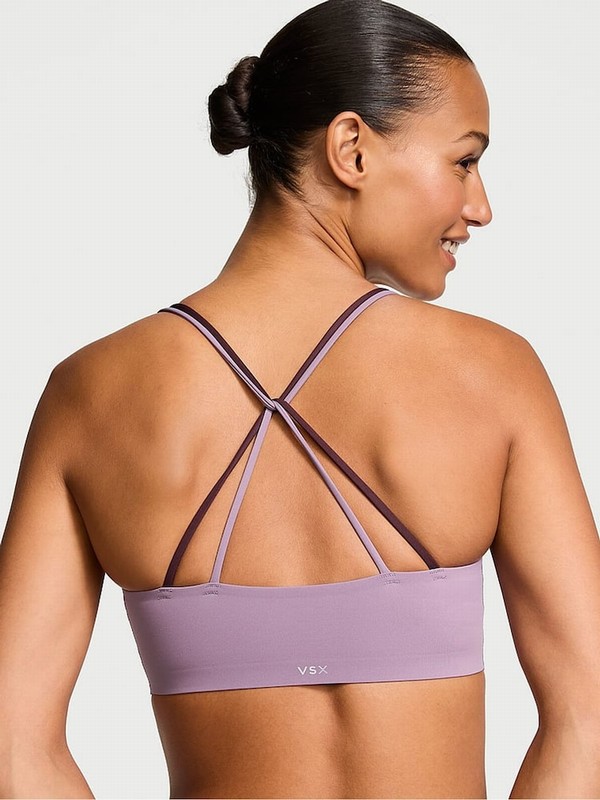 Lavender / Purple Victoria Secret Dried VSX Elevate™ Stretch Comfort Strappy Back Bras | FJHZM3297