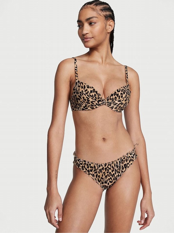 Leopard Victoria Secret Padded Bikini Top | NTHZF7539
