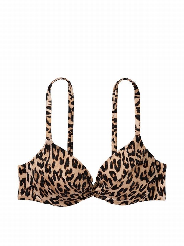 Leopard Victoria Secret Padded Bikini Top | NTHZF7539