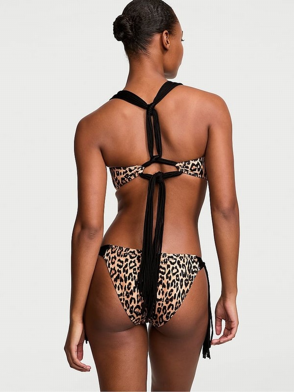 Leopard / Brown Victoria Secret Cheeky Archive Macrame Bikini Bottom | UBOGJ9671