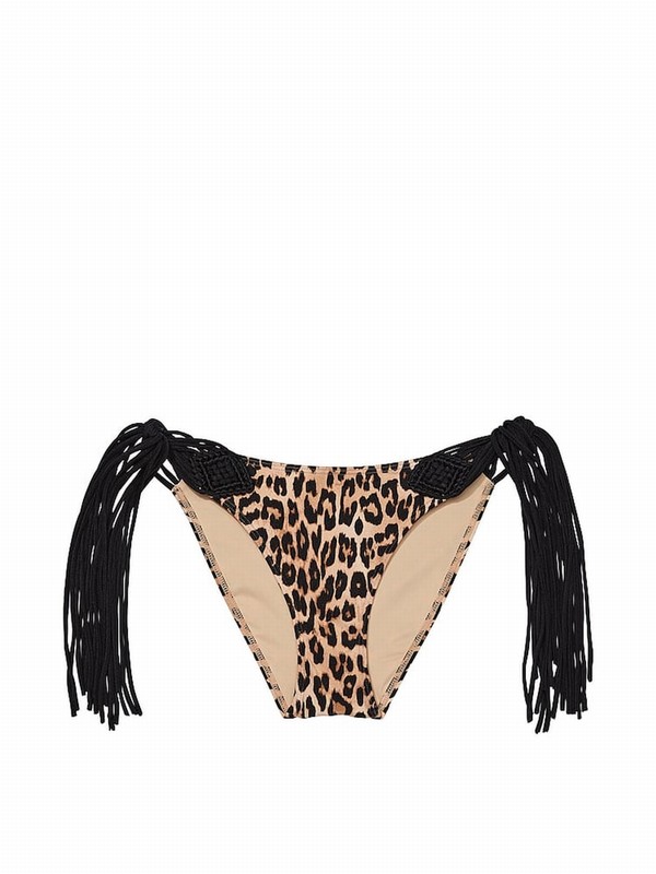 Leopard / Brown Victoria Secret Cheeky Archive Macrame Bikini Bottom | UBOGJ9671