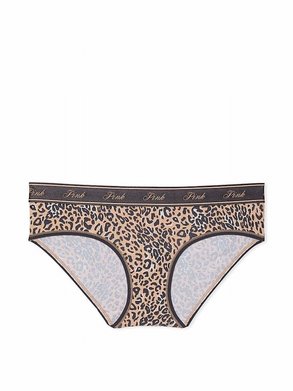 Leopard / Brown Victoria Secret Hipster Cotton Logo Underwear | DXYIW5986