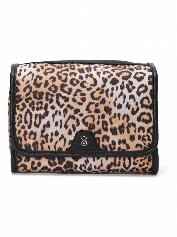 Leopard / Brown Victoria Secret Jetsetter Hanging Make Up Makeup Bag | PONYR9057