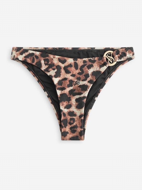 Leopard / Brown Victoria Secret Logo Hardware Brief Bikini Bottom | FAUVY5104