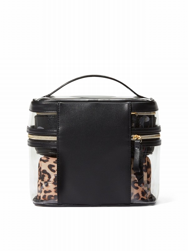Leopard / Brown Victoria Secret Luxe 4 in 1 Makeup Bag | YEZSR4389