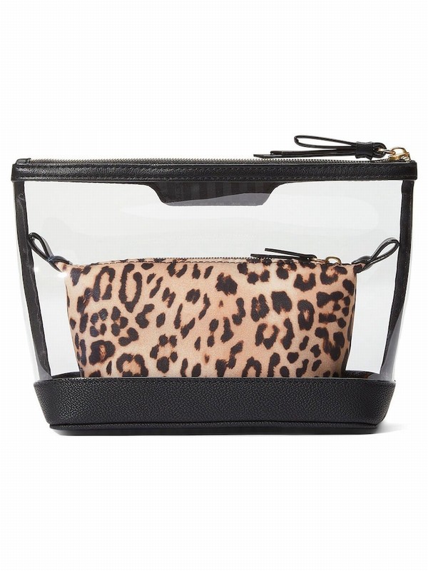 Leopard / Brown Victoria Secret Luxe AM/PM Duo Makeup Bag | HVRKN2964
