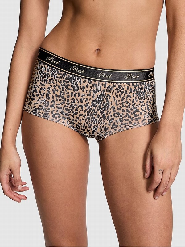 Leopard / Brown Victoria Secret Short Cotton Logo Underwear | ELZXH8645