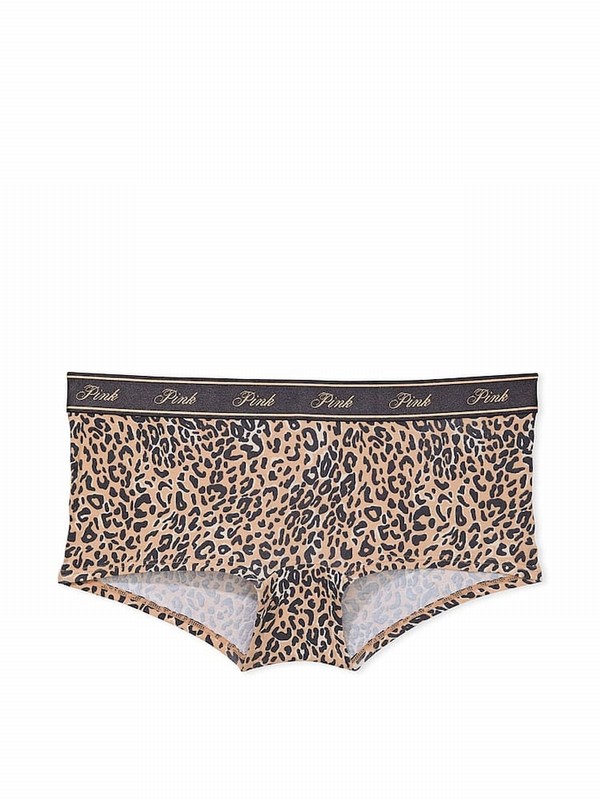 Leopard / Brown Victoria Secret Short Cotton Logo Underwear | ELZXH8645