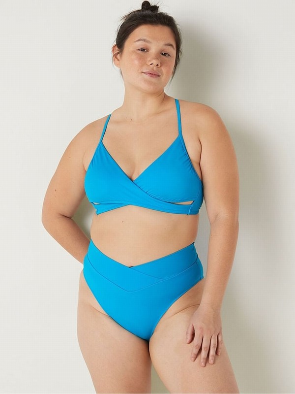 Light Blue Victoria Secret Bright Marine Body Wrap Bikini Top | RIUCO8021