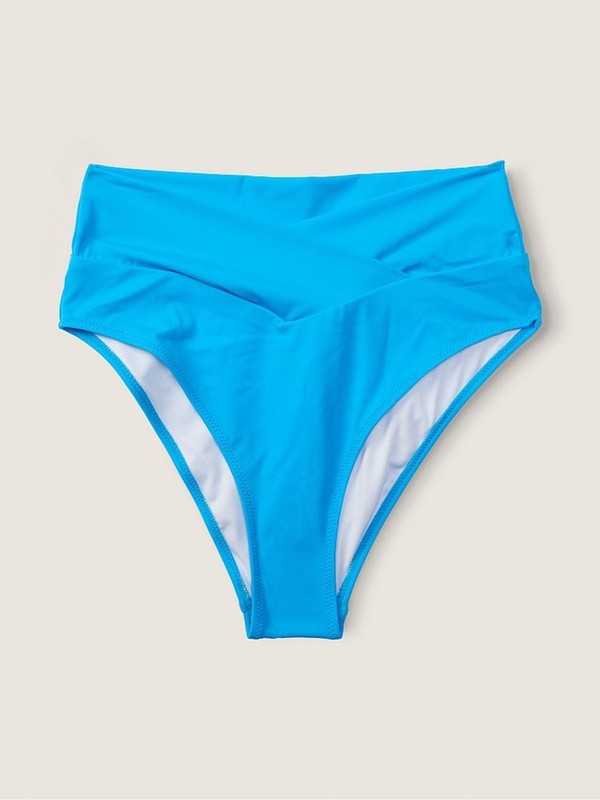 Light Blue Victoria Secret Bright Marine Cross Over Bikini Bottom | HYFER2967