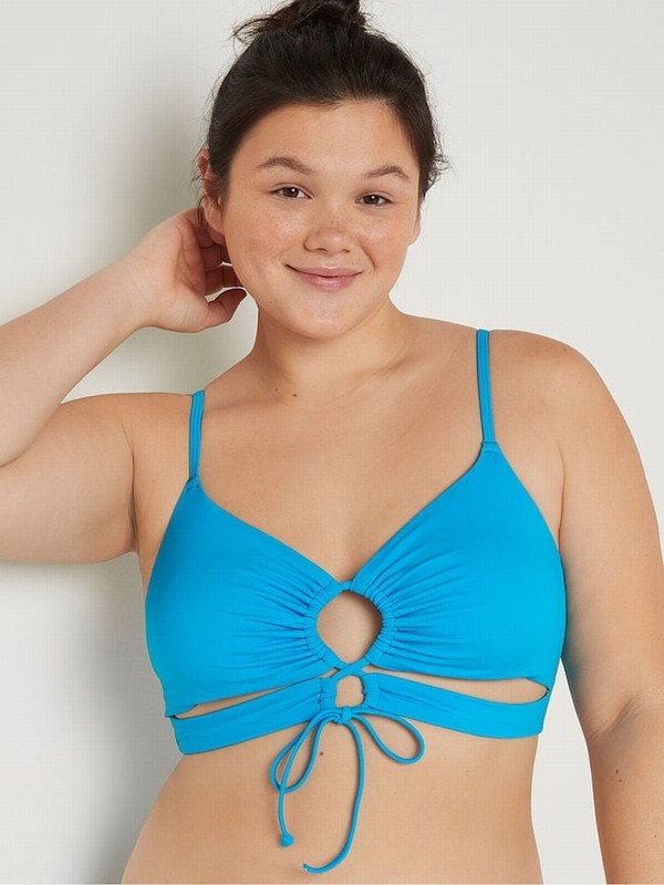 Light Blue Victoria Secret Bright Marine Cutout Bikini Top | EBWKC1502
