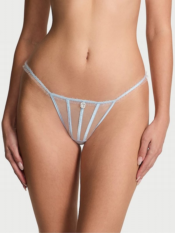Light Blue Victoria Secret Glitter Tulle Underwear | FDILH0718