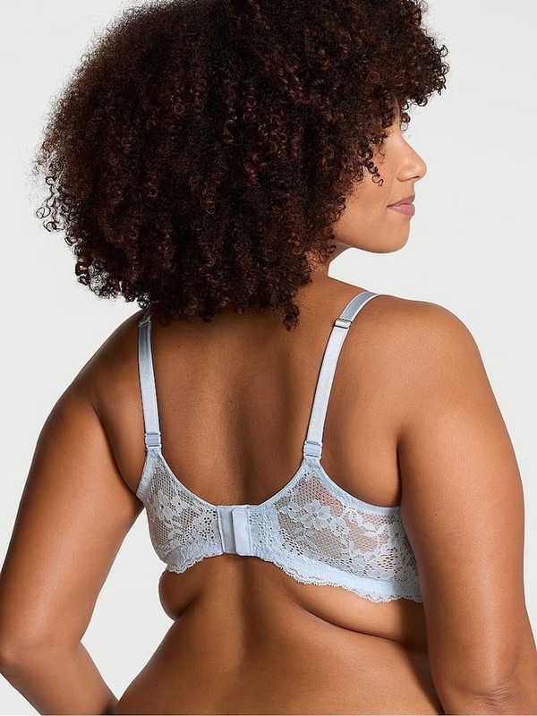Light Blue Victoria Secret Lace Lightly Lined Demi Bras | NFLRI5172