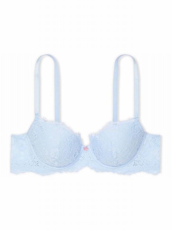 Light Blue Victoria Secret Lace Lightly Lined Demi Bras | NFLRI5172